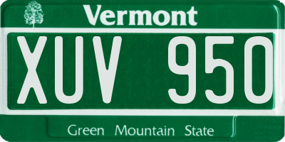 VT license plate XUV950