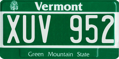 VT license plate XUV952