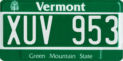 VT license plate XUV953