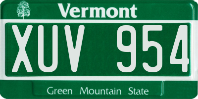 VT license plate XUV954