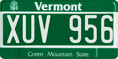 VT license plate XUV956