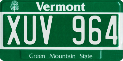 VT license plate XUV964