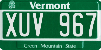 VT license plate XUV967