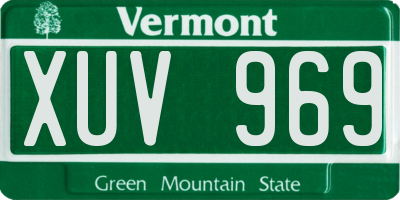 VT license plate XUV969