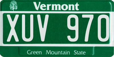 VT license plate XUV970