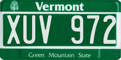 VT license plate XUV972