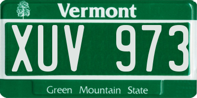 VT license plate XUV973