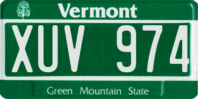 VT license plate XUV974