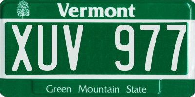 VT license plate XUV977