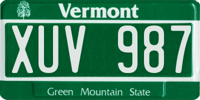 VT license plate XUV987
