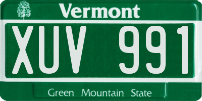 VT license plate XUV991