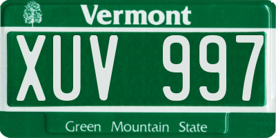 VT license plate XUV997