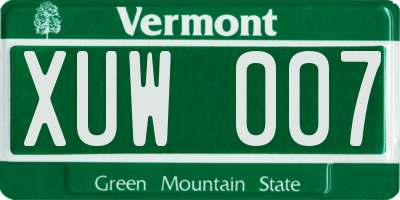VT license plate XUW007