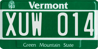 VT license plate XUW014