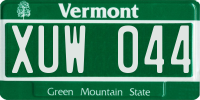 VT license plate XUW044