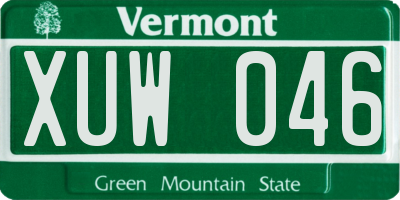 VT license plate XUW046