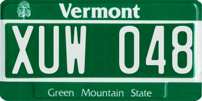 VT license plate XUW048