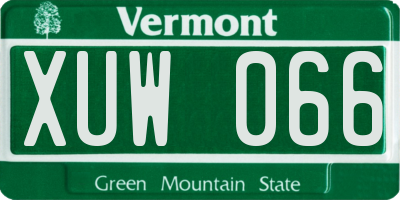VT license plate XUW066