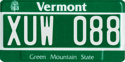 VT license plate XUW088
