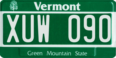 VT license plate XUW090