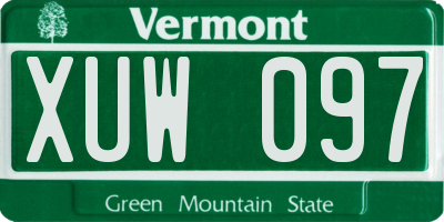 VT license plate XUW097