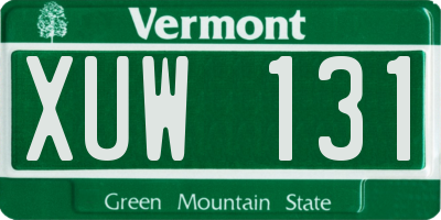 VT license plate XUW131