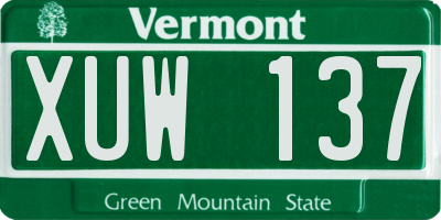 VT license plate XUW137
