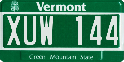 VT license plate XUW144