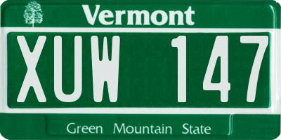 VT license plate XUW147