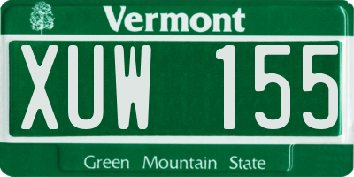 VT license plate XUW155