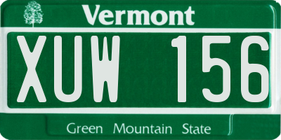 VT license plate XUW156