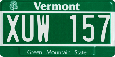 VT license plate XUW157