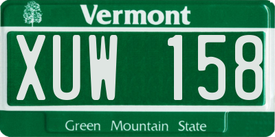 VT license plate XUW158