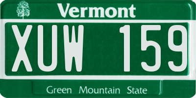VT license plate XUW159