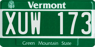 VT license plate XUW173