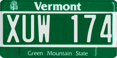 VT license plate XUW174