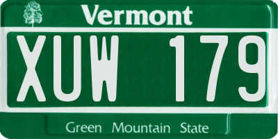 VT license plate XUW179