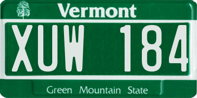 VT license plate XUW184