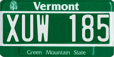 VT license plate XUW185
