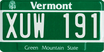 VT license plate XUW191