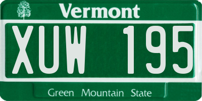 VT license plate XUW195