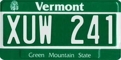 VT license plate XUW241