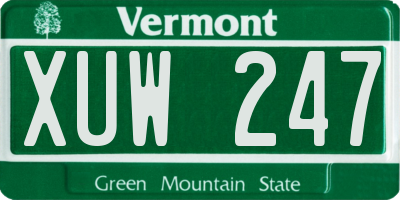 VT license plate XUW247