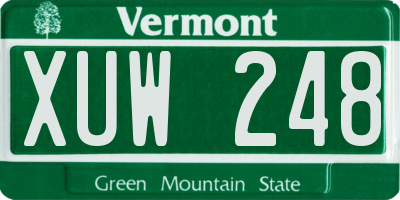 VT license plate XUW248