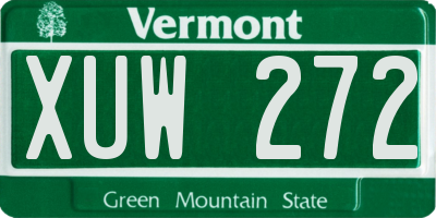 VT license plate XUW272