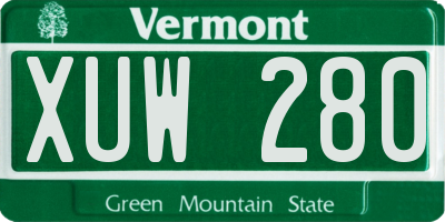 VT license plate XUW280