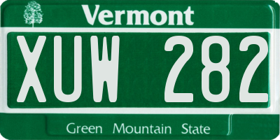 VT license plate XUW282