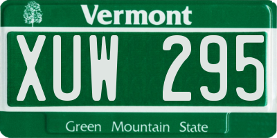 VT license plate XUW295