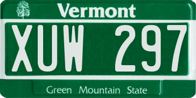 VT license plate XUW297