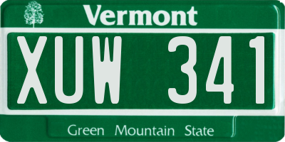 VT license plate XUW341